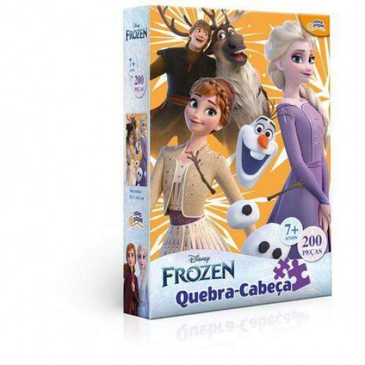 Jogo Quebra Cabeça Frozen 200 Peças Disney Novo Papel