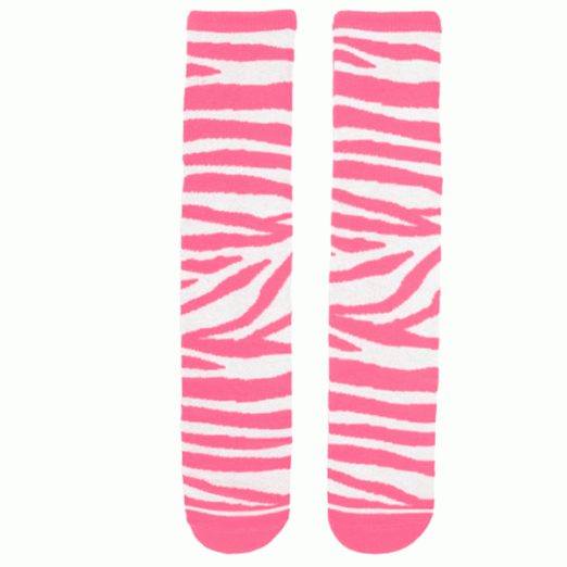 Meia Infantil 3/4 Feminina Número 31 A 34 Pink Zebra Pimpolho