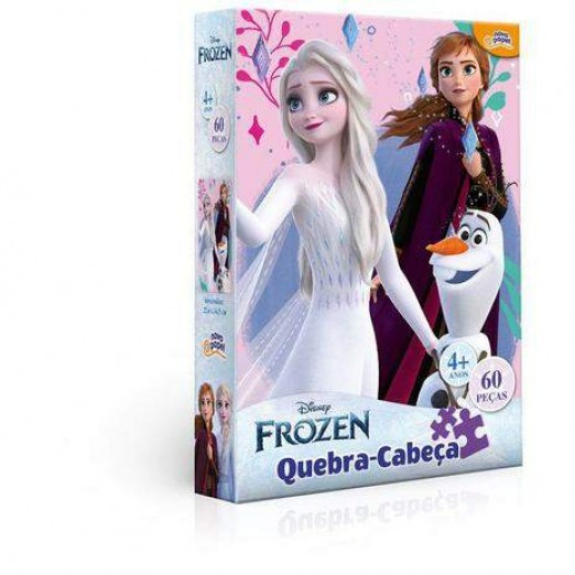 Jogo Quebra Cabeça Frozen 60 Peças Disney Novo Papel