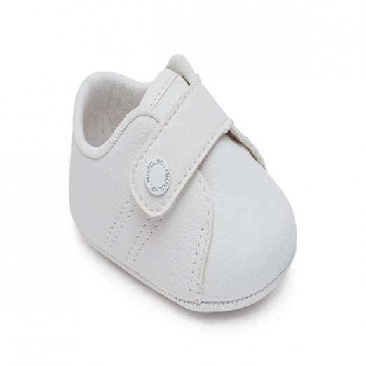 Sapato Bebê Para Menino Fase 01 Branco Pimpolho Tamanho 03