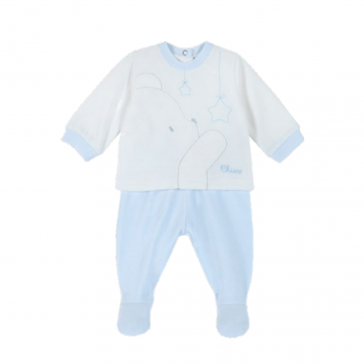Conjunto De Frio Infantil Blusa E Calça Ursinho E Estrelas Azul 12 Meses