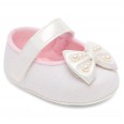 Sapato Infantil Feminino Branco Laço Velcro Fase 1 Tam 2 Pimpolho