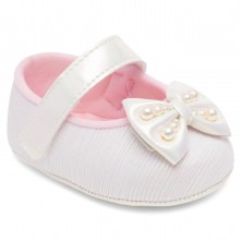 Sapato Infantil Feminino Branco Laço Fase 1 Tam 3 Pimpolho