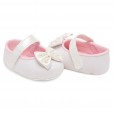 Sapato Infantil Feminino Branco Laço Velcro Fase 1 Tam 3 Pimpolho