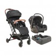 Carrinho Para Bebê Sprint Com Conector Travel System com Bebê Conforto Casulo Click 415spp Preto Kiddo