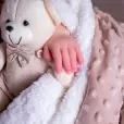 Cobertor Infantil  Sherpam Dots Bege Laço Bebê