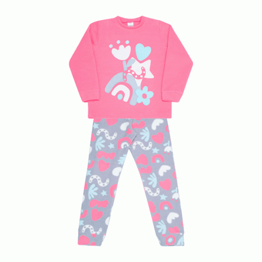 Pijama Infantil De Soft Brilha No Escuro Parquinho Menina 6 Anos Dedeka