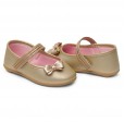 Sapato Feminino Infantil Injeção Dourado Velcro Fase 2 Tam 21 Pimpolho
