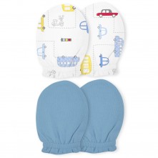 Kit De Luvas Para Bebê Carros/Azul  2 Pares Papi 