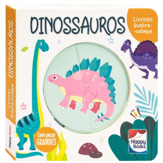 Livro Quebra-Cabeça Dinossauro Com Peças Grandes  +24m Happy Books