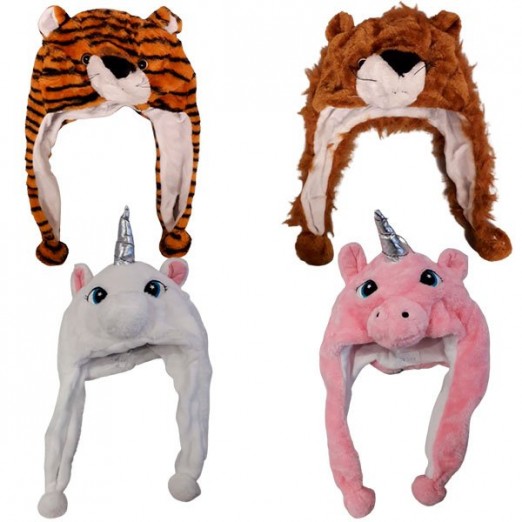 Touca Infantil Plush Bichinhos 1 a 8 anos Macaco, leão e Tigre
