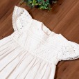 Vestido Infantil Para Menina De Linho Com Botões Branco Kidstar Tam 02 Anos