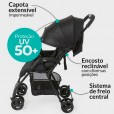 Carrinho Para Bebê Ohlala 3 Com Capota Extensível e Encosto Reclinável Jet Black 0 A 15KG Chicco