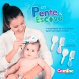 Kit Pente e Escova Para Bebe Azul Comtac