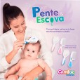 Kit Pente e Escova Para Bebe Rosa Comtac