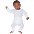 Pijama Infantil Branco Body e Calça Leve, Elástico e Confortável Branco Milu Que Cresce Com O Bebê 4 a 9 Meses Penka
