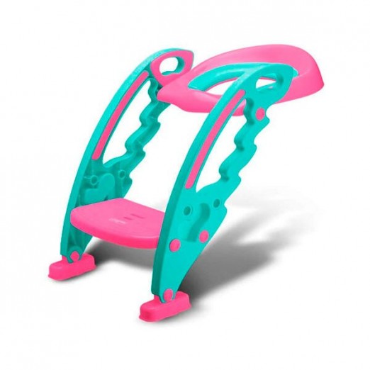 Redutor de assento multikids com escada 1 degrau rosa