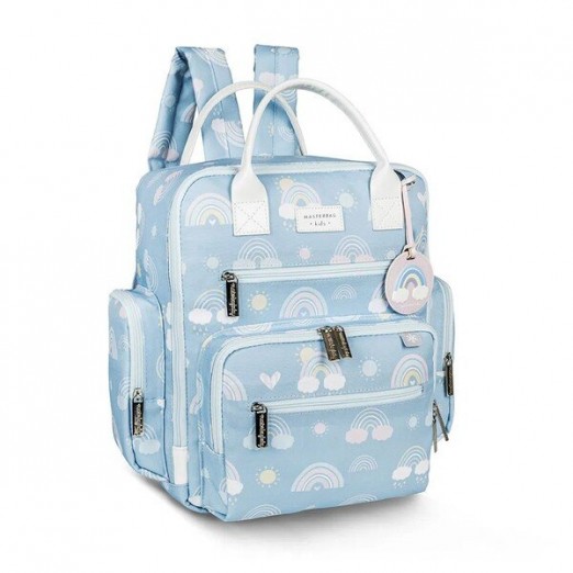 Masterbag baby mochila maternidade urban arco-íris azul