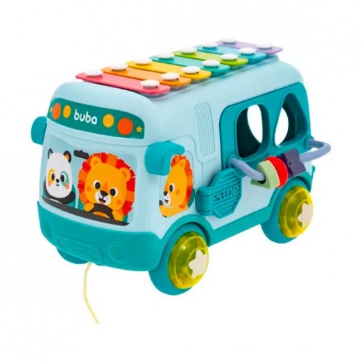 Brinquedo Ônibus De Atividades Bebê Encaixe Chocalho Xilofone Buba