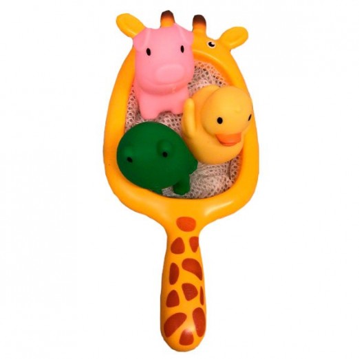 Brinquedo Infantil Para O Banho Cesta Girafa Com Bichinhos Unissex Pimpolho