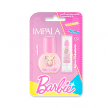 Kit Infantil Esmalte e Batom Hidratante Barbie Impala