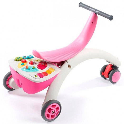 Andador e Triciclo Infantil 5 em 1 Pink Roda Dianteira Giratória 360º Tiny Love