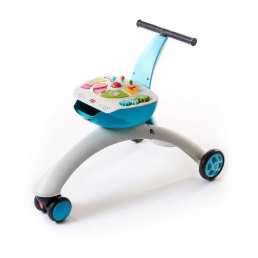 Andador e Triciclo Infantil 5 em 1 Azul Roda Dianteira Giratória 360º Tiny Love