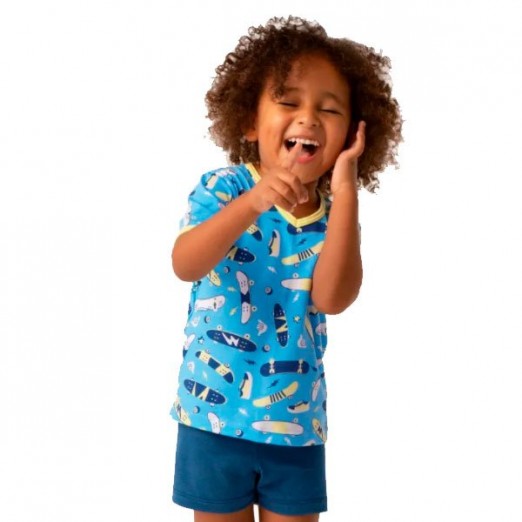 Pijama Curto Infantil Masculino 3 Anos Skate Radical Dedeka