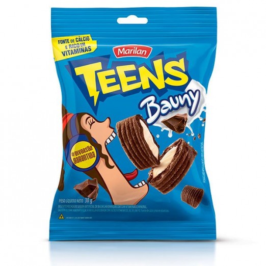 Biscoito Teens Snack Chocolate Recheado 30g Marilan