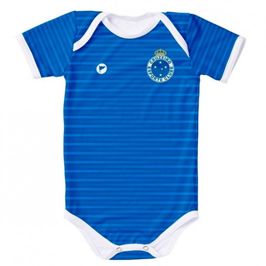 Body Bebê Cruzeiro Com Proteção UV Azul Com Botões Nas Pernas Torcida Baby Tam M