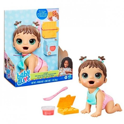 Brinquedo Infantil Boneca Baby Alive Hora Da Papinha Hasbro Morena 3A+