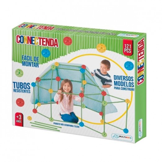 Brinquedo Infantil Connect Tubo Tenda Multikids 121 Pcs 3A+
