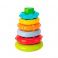 Brinquedo Infantil Pirâmide Argolas Multicoloridas 1 Base 6 Disco Infantino 6M+