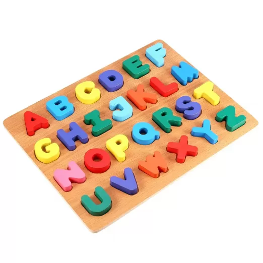 Brinquedo aprender o alfabeto em madeira didático em mdf
