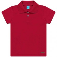 Camisa Polo Infantil 8 Anos Vermelha Kamylus