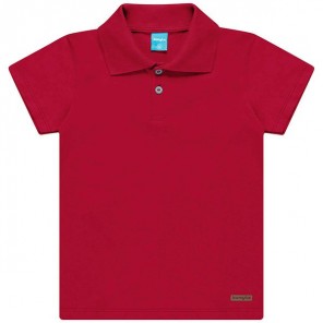 Camisa Polo Infantil 4 Anos Vermelha Kamylus