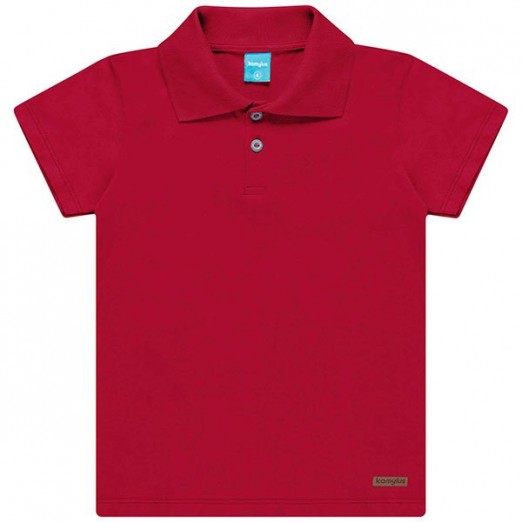 Camisa Polo Infantil Para Menino 3 Anos Vermelha Kamylus