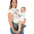 Canguru Para Bebê Seat Air Cinza Com Sistema de Ventilação e 3 Posições Kababy