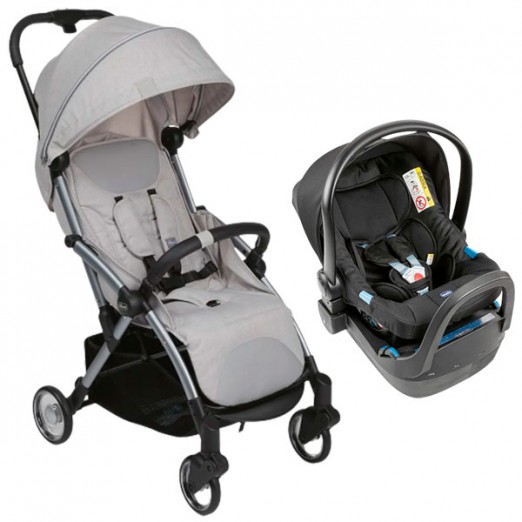 Carrinho Infantil Travel System Goody Plus Grey e Bebê Conforto Kaily Do Nascimento Até 15kg Chicco