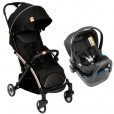 Carrinho Infantil Travel System Goody Plus Black e Bebê Conforto Kaily Do Nascimento Até 15kg Chicco