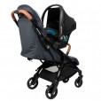 Carrinho Para Bebê Maxi Cosi Eva Essential Trio Travel System Graphite Com Mosquiteiro Capota Ampla Com Bebê Conforto e Adaptadores