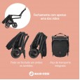 Carrinho Bebê Maxi Cosi  Travel System Leona2 Trio Bebê Conforto + Base Essencial Black Fechamento Automático