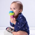 Brinquedo Infantil Chocalho-Halter Mordedor Colorida Com Bordas Macias Pimpolho