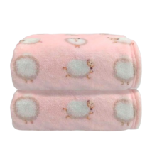 Cobertor Infantil  Luxo Ovelha Rosa Laço Bebê