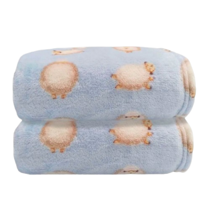 Cobertor Infantil  Luxo Ovelha Azul Laço Bebê