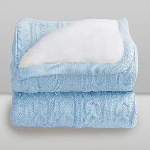Cobertor Infantil  Sherpam Azul Laço Bebê