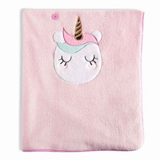 Cobertor Infantil De Menina Tecido Soft Estampada Rosa Tip Top 1,00 x 0,85m