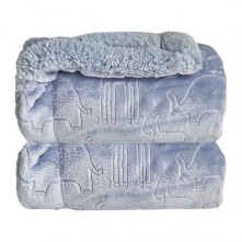 Cobertor Infantil Plush Ferrete Azul Laço Bebe