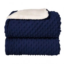 Cobertor Infantil Plush Dots Navy Azul Laço Bebe
