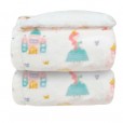 Cobertor Infantil Plush Para Menina Princesa Branco Com Sherpa Laço Bebe